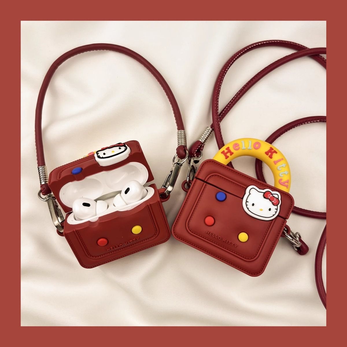 手提包kt猫适用于华强北新款第8代保护套苹果Air Pro3耳机保护壳防摔外壳情侣款pro3