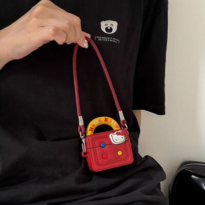 手提包hellokitty苹果AirPods4代耳机套适用airpodspro2蓝牙保护壳苹果3代硅胶2代防摔软壳
