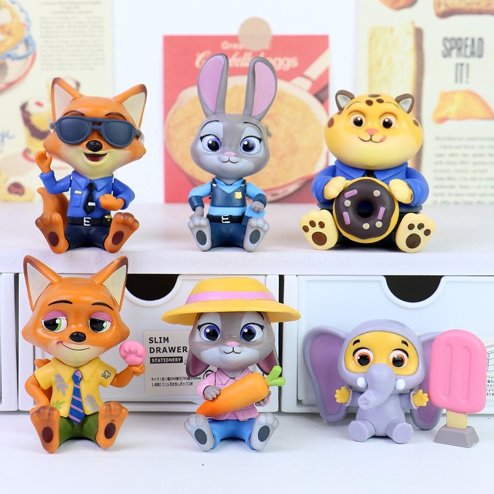 爆疯狂动物城电影2盲盒手办朱迪和尼克公仔桌面摆件模型玩具礼物