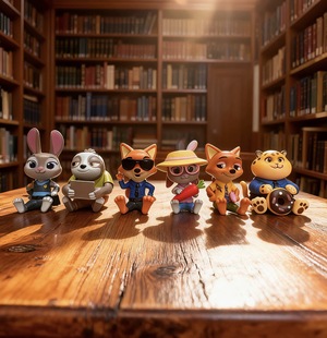 疯狂动物城手办兔子朱迪尼克闪电豹警官玩具蛋糕汽车装 饰摆件模型