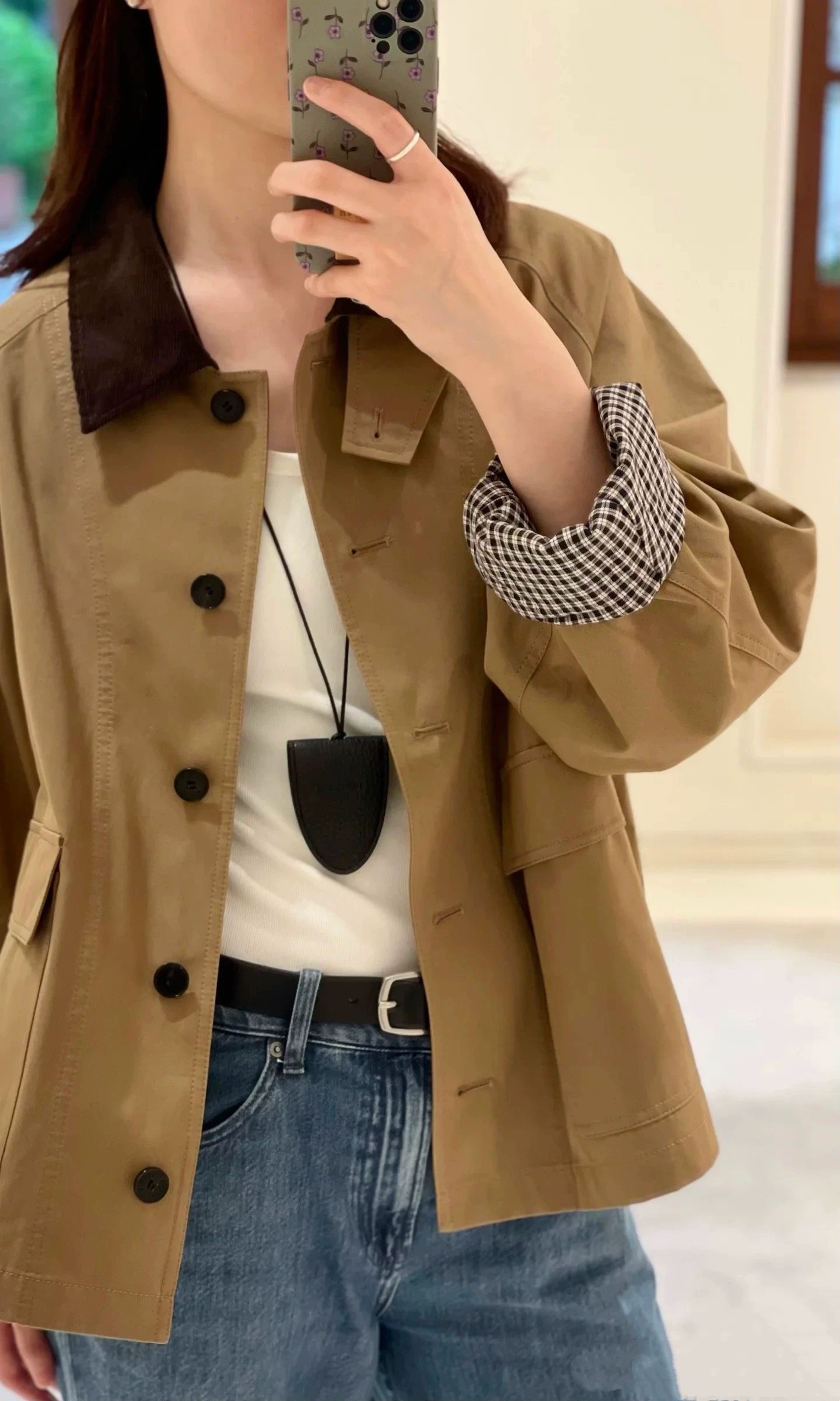 2026 春装新款URBANBLURS工装巴恩风拼接格子风衣短外套,女装/女士精品,风衣,淘宝优惠券,粉丝福利购,淘宝优惠卷