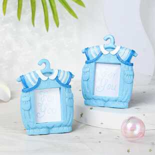 宝宝满月周岁派对庆生礼品蓝色衣服相框 婴儿连体服相框