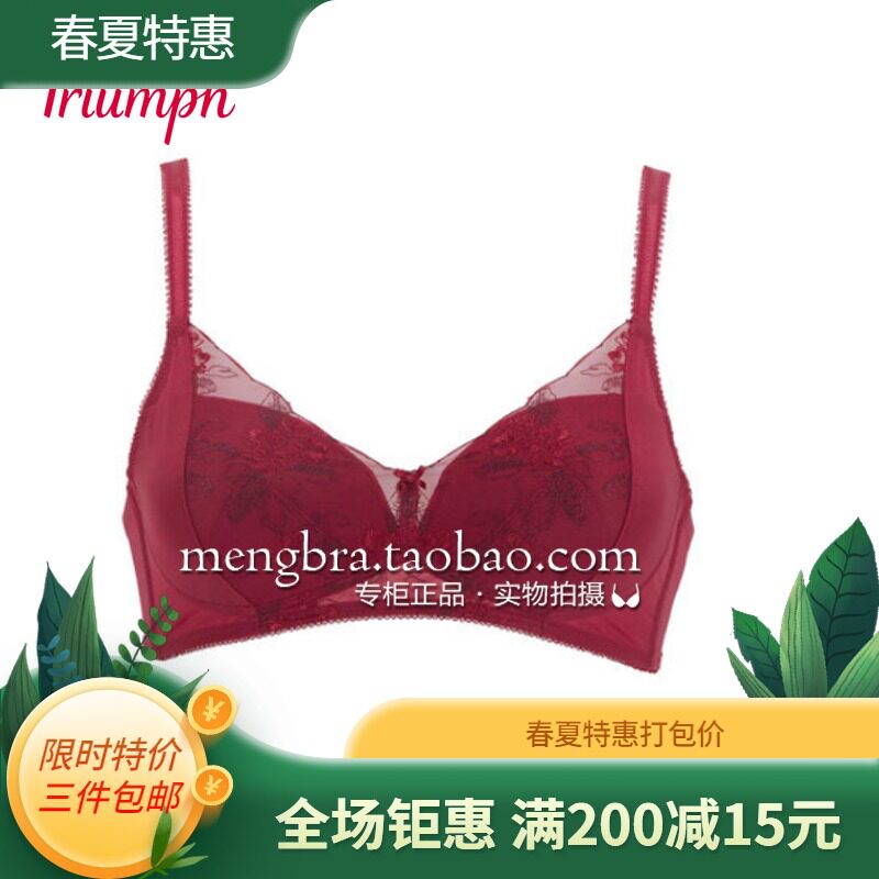 黛安芬19秋冬款刺绣蕾丝女士内衣无钢圈薄款小胸舒适文胸11-1719