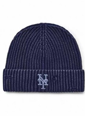 韩国MLB男女破洞复古做旧情侣刺绣休闲毛线针织帽25秋冬新款BNB06