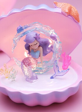 北欧少女心装饰小夜灯美人鱼摆件