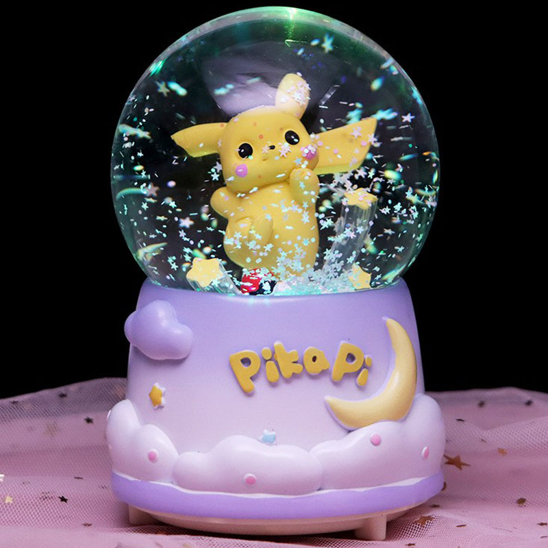 卡通水晶球飘雪音乐盒女生日礼物
