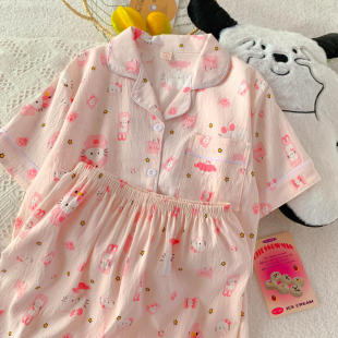 睡衣女款 套装 kitty猫夏季 短裤 卡通可爱家居服 云朵棉短袖 2025新款