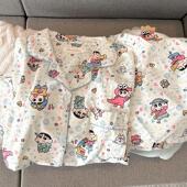 家居服 高级感可爱学生新款 ins蜡笔小新纯棉睡衣女春秋款 磨毛长袖