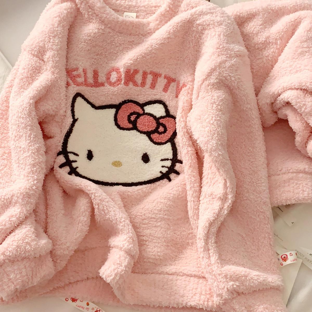 hellokitty冬季珊瑚绒加厚睡衣