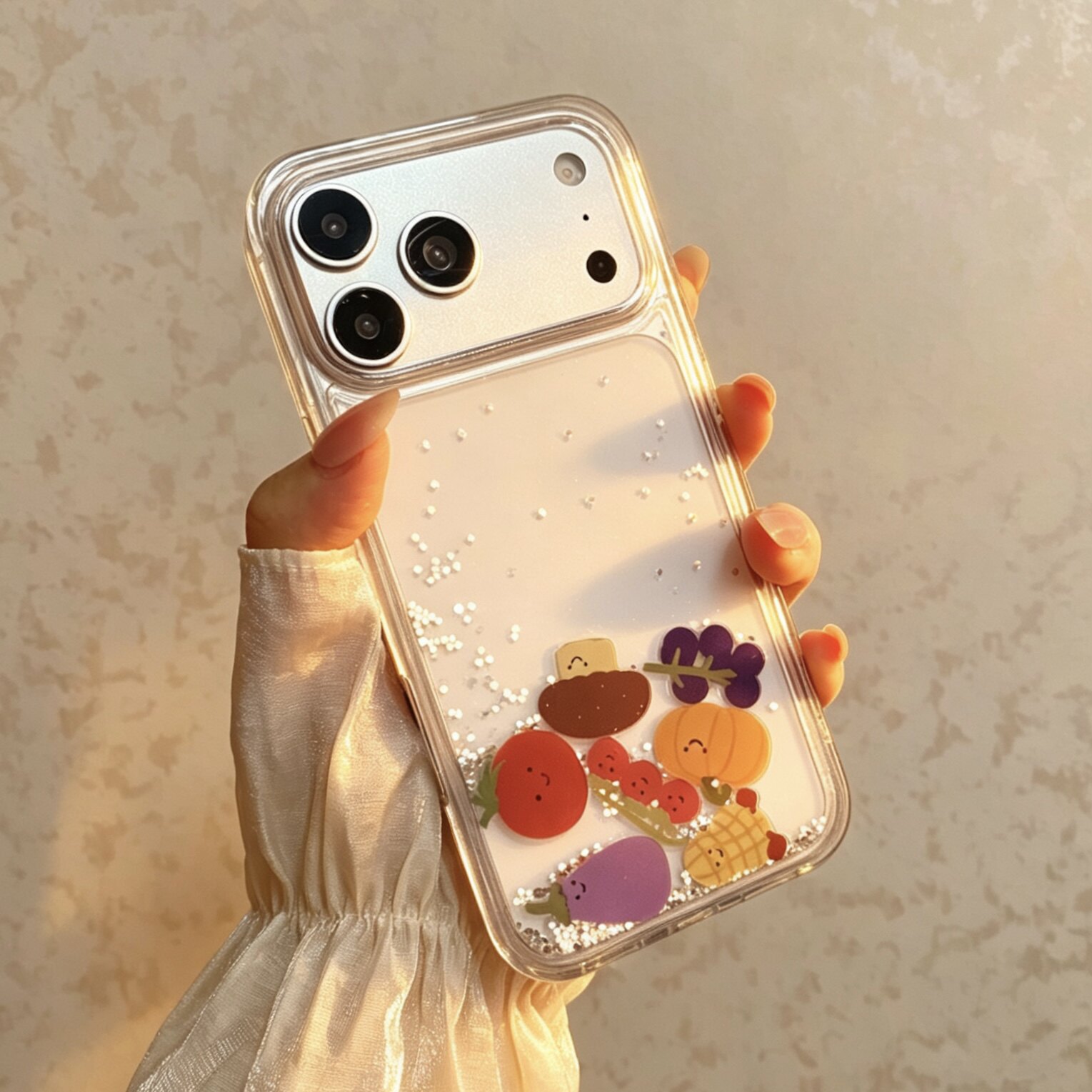 滑动方块蔬菜水果适用于iPhone17promax手机壳iPhone15/16pro简约时尚iPhone15/14/13夏日款保护套女