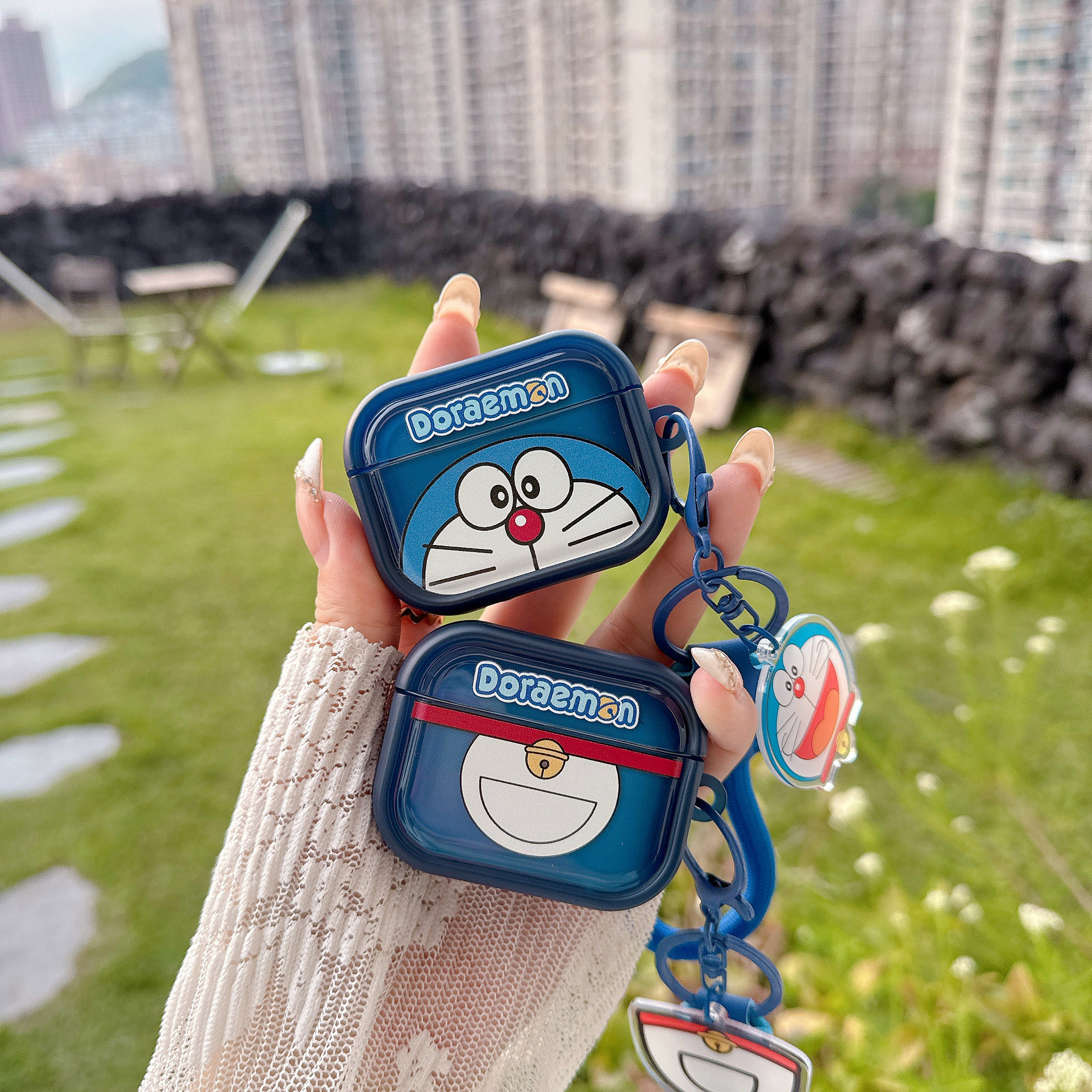 哆啦A梦适用苹果AirPodspro2耳机壳airpods2/3/4耳机保护套airpodspro3个性创意时尚无线蓝牙彩色相框耳机壳