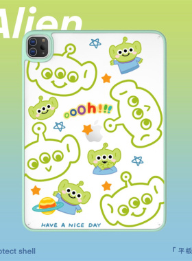 绿色三眼仔适用苹果ipad10代平板保护套ipadair6亚克力单壳air5/air3防摔ipadpro2021可爱ipad9卡通时尚硬壳