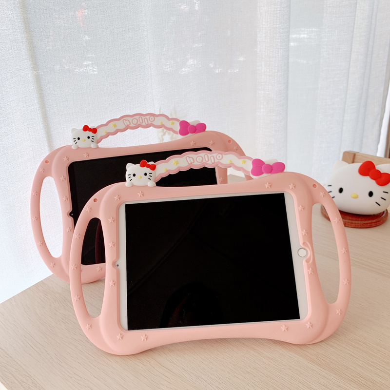 手提手柄支架kitty猫适用苹果ipad10代平板保护套ipadair6硅胶mini6/air5/air2可爱ipadpro2024软ipad9卡通女