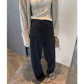 垂感软糯糯米裤 子 阔腿裤 女秋冬高腰高个子弹力面膜遛弯裤 加绒窄版