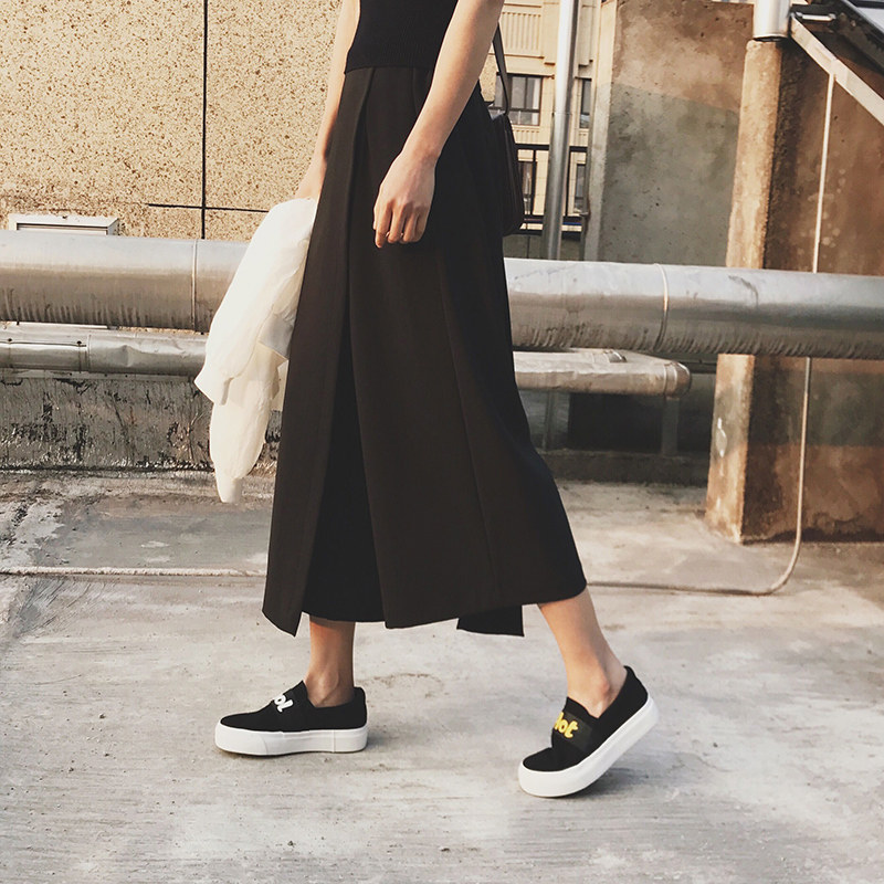 阔腿裤女春夏裙裤韩版显瘦百搭宽松大码直筒休闲裤子高腰九分裤潮