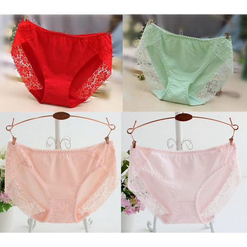 日系无痕包臀女内裤红色三角裤