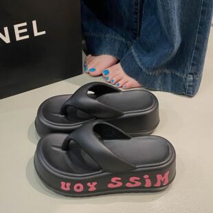 EVA新款夏季人字拖鞋厚底增高防滑耐磨夹脚夹趾现货沙滩时尚