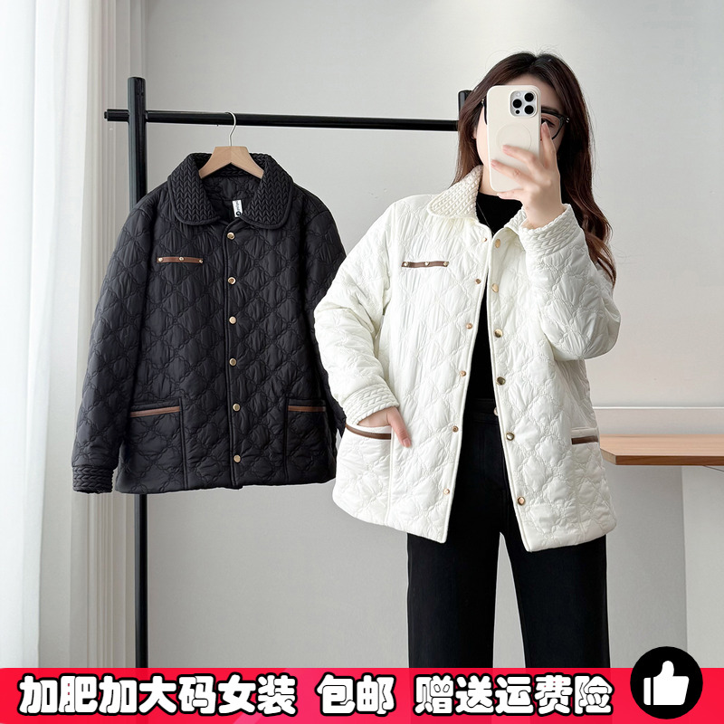 大码秋冬季韩版轻薄款棉服外套女