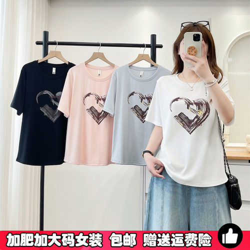 夏装大码胖mm宽松显瘦短袖T恤女