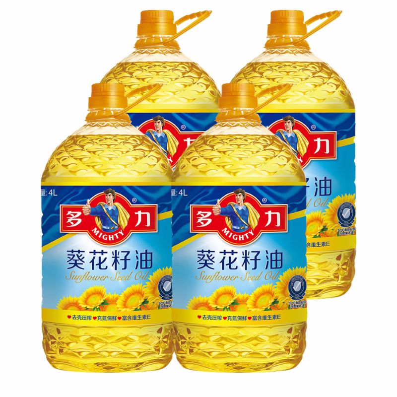 多力葵花籽油4L*4瓶整箱压榨一级食用油四升家用桶装油炒菜营养油怎么样,好用不?