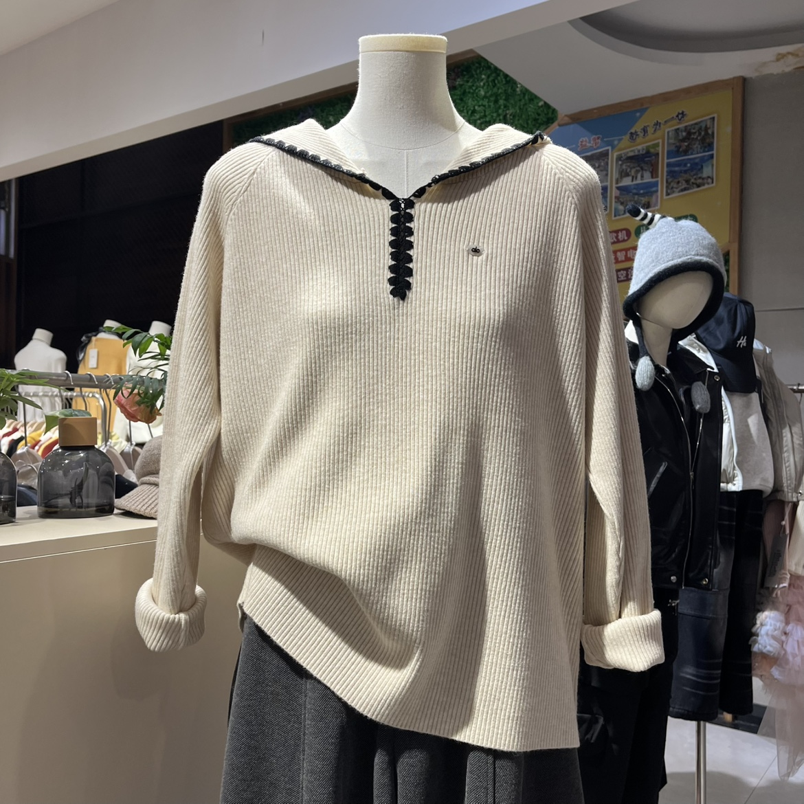 2025连帽毛衣女秋冬季穿搭慵懒高级感长袖上衣小众不撞款针织衫暖