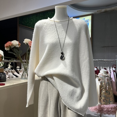 2025灰色毛衣女秋冬慵懒高级感宽松显瘦减龄中长款加厚针织衫上衣