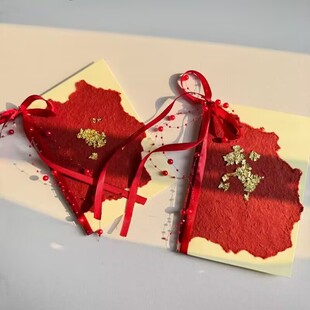 红色喜嫁中式婚礼誓言卡宣誓卡中国风婚礼喜宴父母长辈致辞手卡