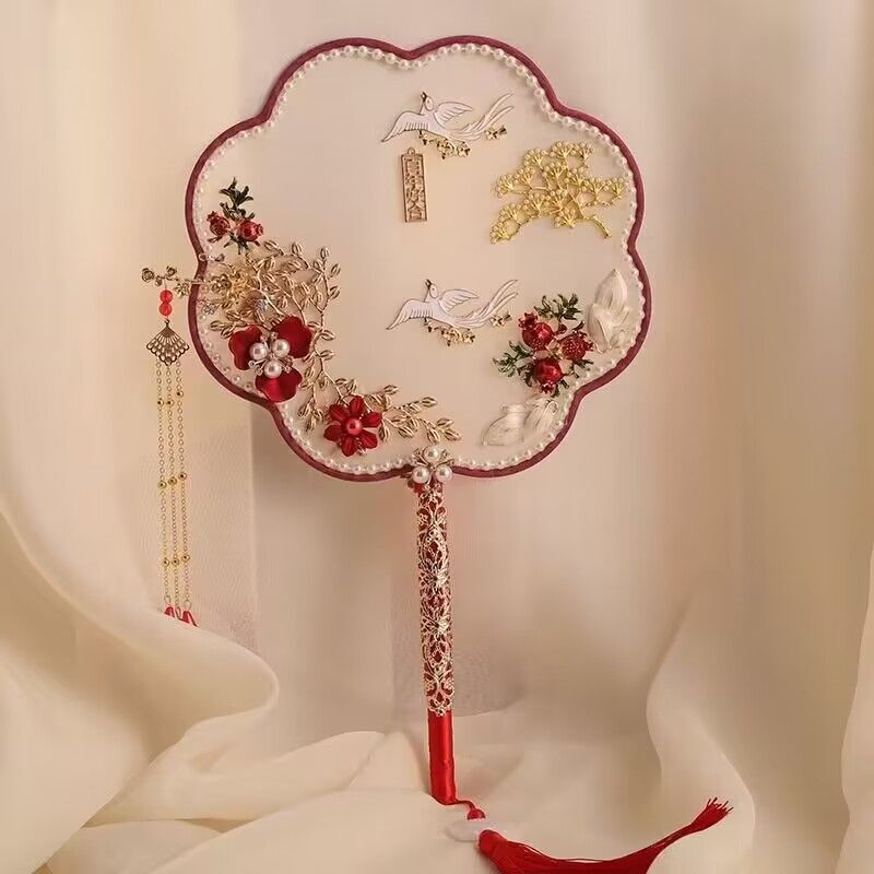 古风结婚礼团扇新娘扇子成品