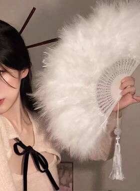 超仙暗黑系lolita玫瑰花蕾丝扇子