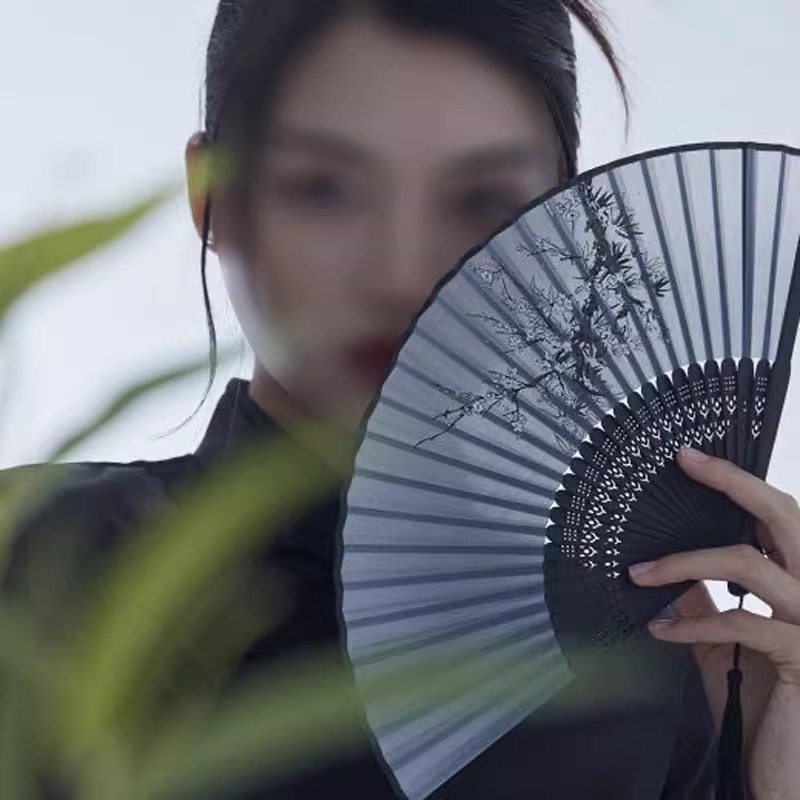 新中式国风潮流旗袍扇子折扇图片