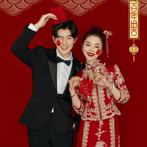 拍照喜字水壶影楼复古中国风拍照