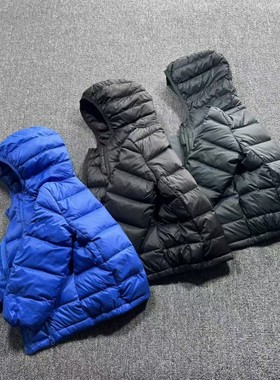 童装110-150码男宝宝中小男童冬季轻薄洋气休闲轻薄连帽羽绒服