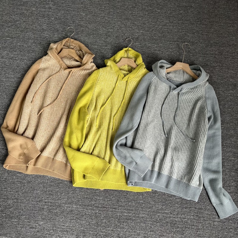 连帽针织衫女春秋款休闲宽松上衣
