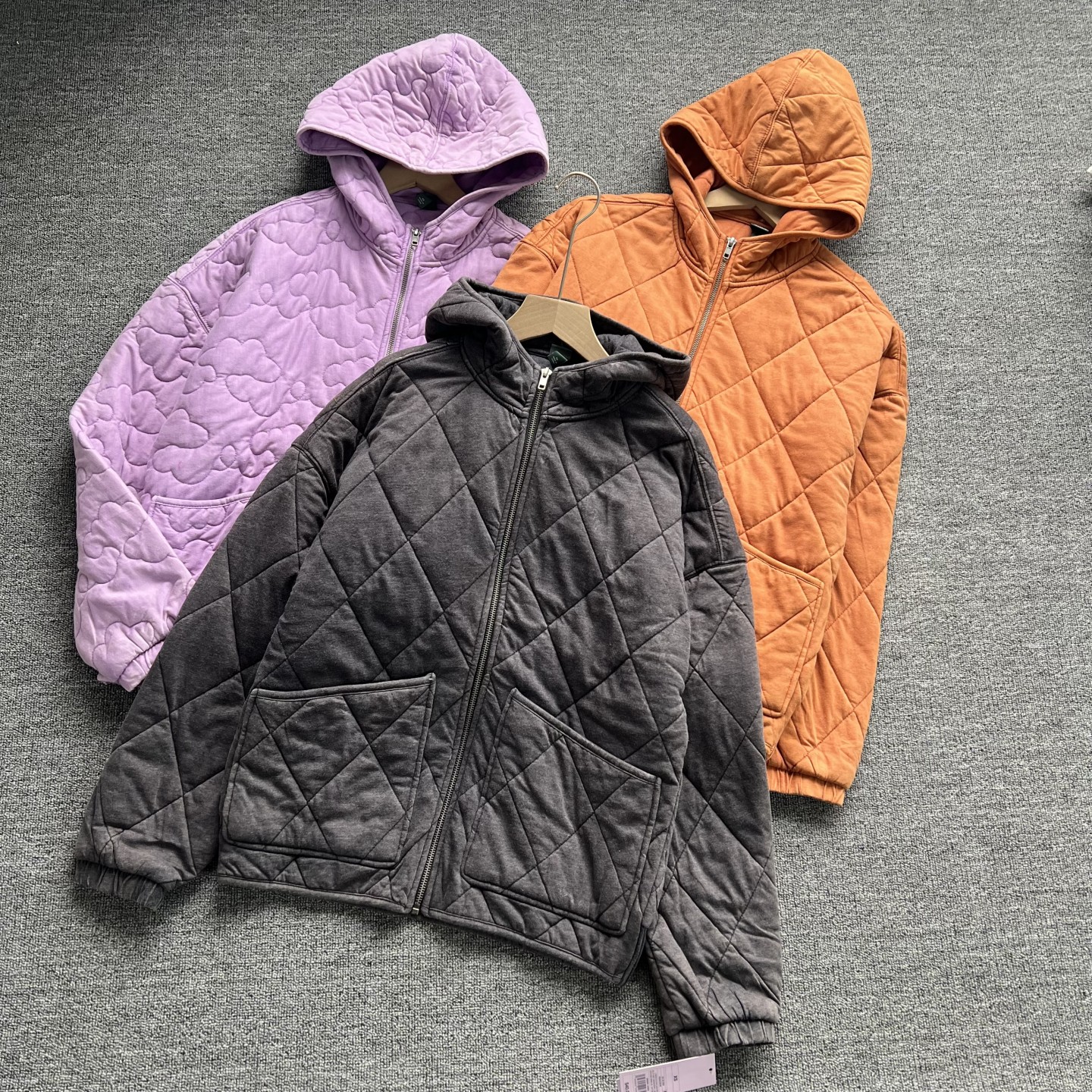 外贸单女装秋冬夹棉水洗棉棉服