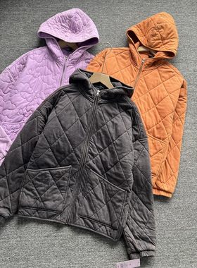 外贸单女装秋冬夹棉水洗棉棉服