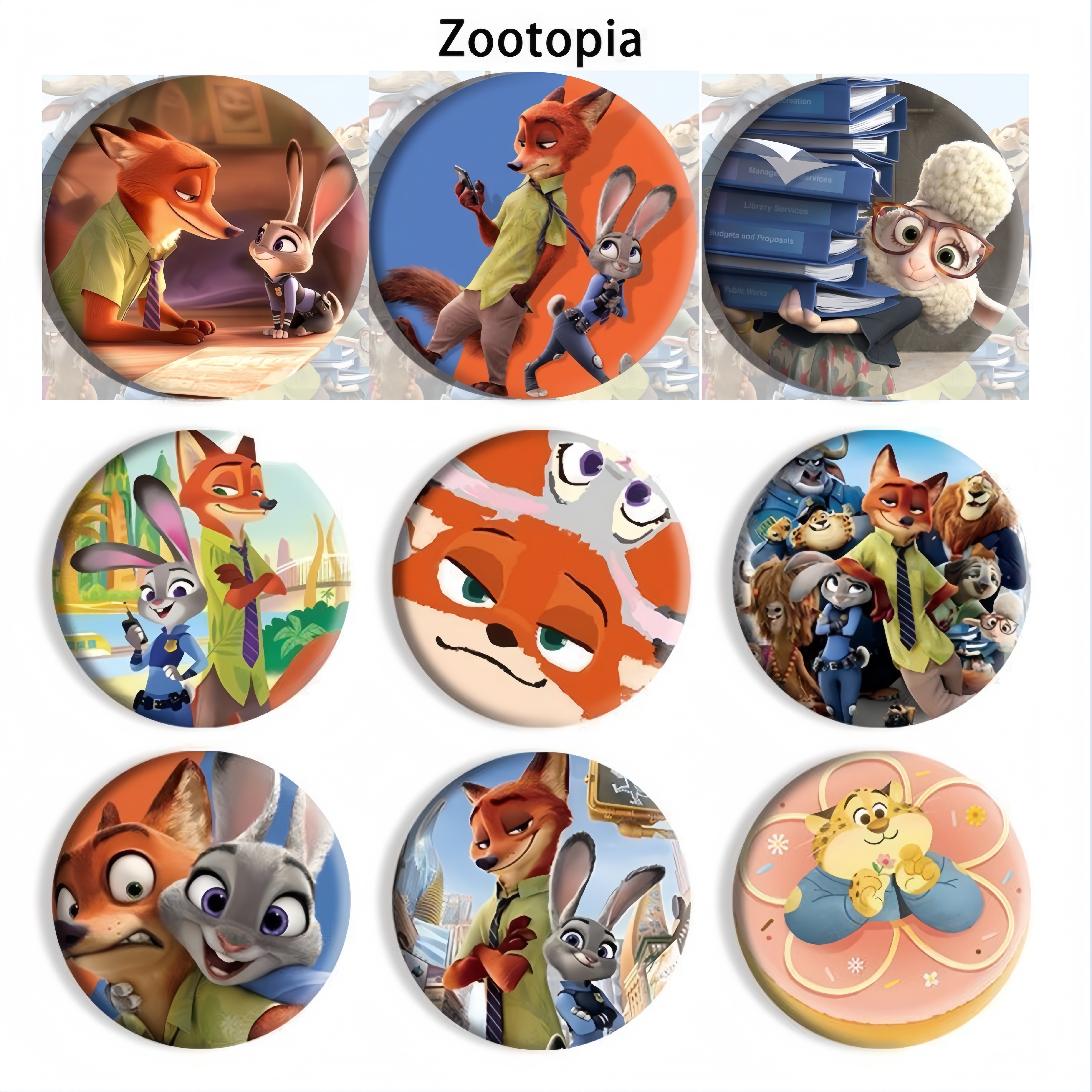 疯狂动物城周边吧唧徽章谷子58MM礼品尼克朱迪痛包装饰小学生纪念