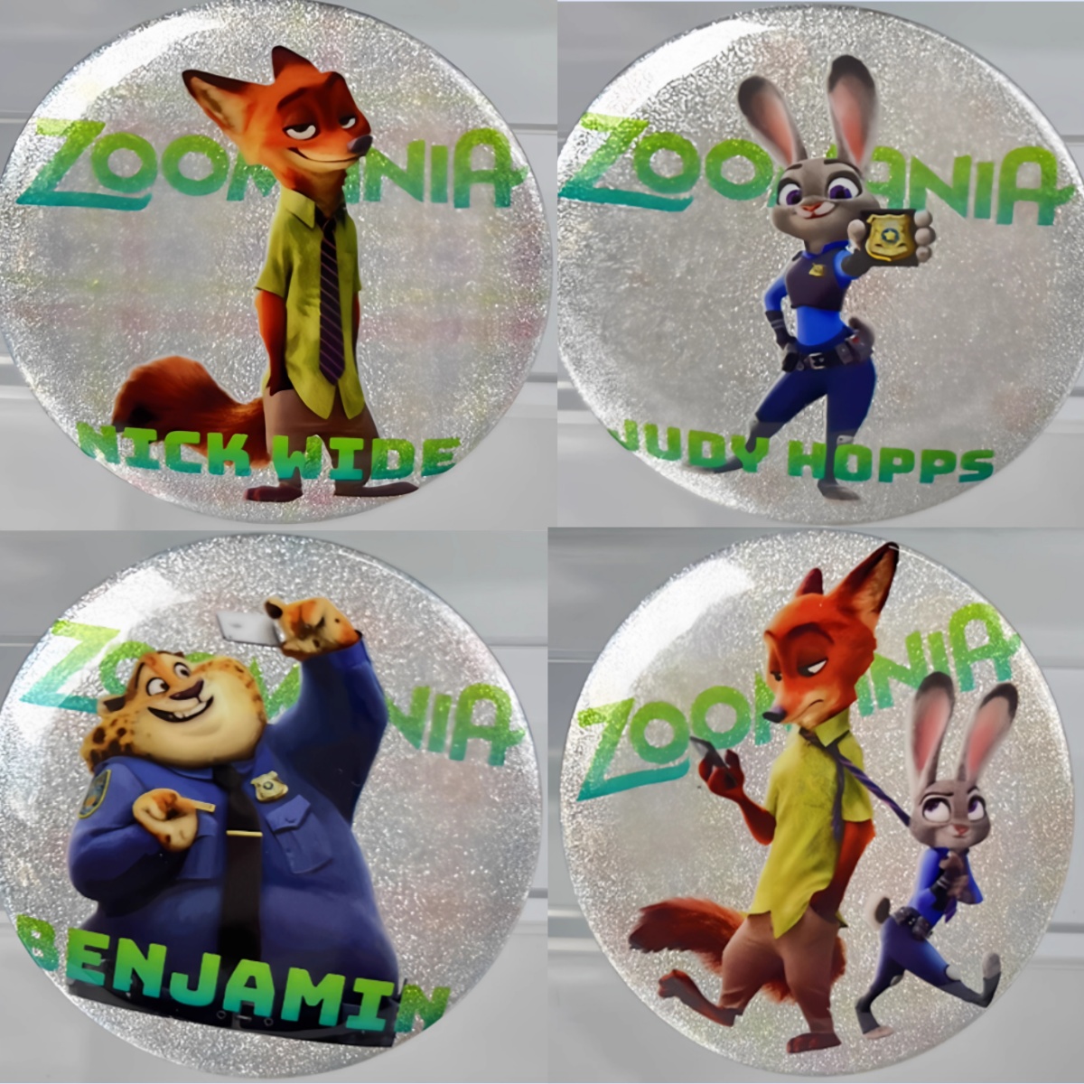 疯狂动物城58MM吧唧徽章尼克朱迪豹警官可爱卡通马口铁书包挂件