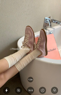 榴莲小腿袜 时髦单品竖条纹小腿袜中长筒堆堆袜子女黑白灰棉袜