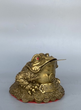 招财铜金蝉金蟾摆件三足蟾蜍家居