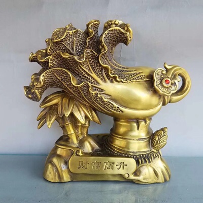 铜白菜百财招财摆件如意节节高