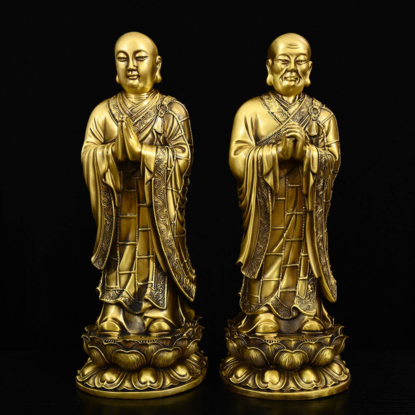 铜佛祖弟子铜像摆件大号阿难尊者摩诃迦叶罗汉佛陀神像风水工艺品