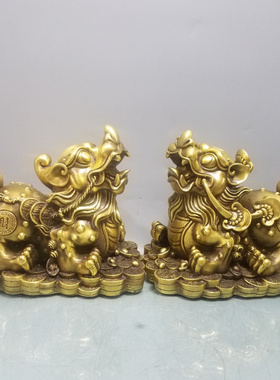 招财福财貔貅一对铜神兽貔貅摆件