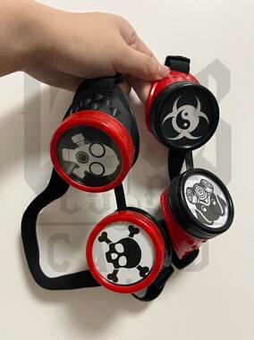 暗码牌红黑夹心护目镜-亚文化赛博哥特风太极朋克漫展cos护目镜