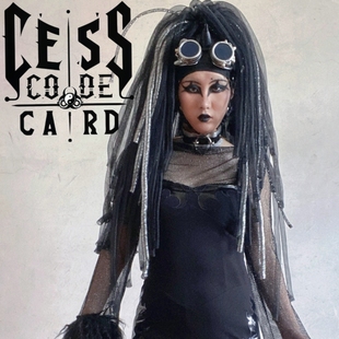 暗码牌-单马尾赛博哥特cyberlox手作定制哥特风赛博头饰