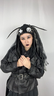 暗码牌单马尾-亚文化定制科幻假发赛博哥特Cyberlox fall头饰