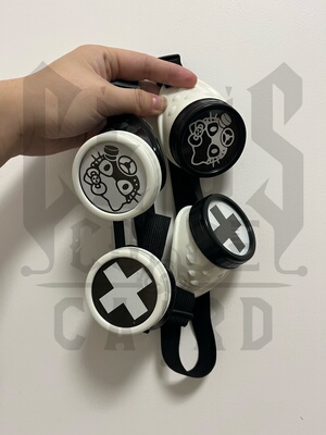 暗码牌黑白夹心护目镜-亚文化赛博哥特风太极朋克漫展cos护目镜