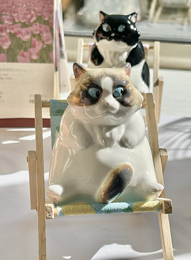 western paradise设计师喵星人陶瓷摆件猫咪喵星人桌面摆件沈君见