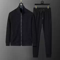 High-Quality 2026 Autumn and Winter Trendy Brand Casual All-Over Flocking Print Sports Suit, Unisex Couple Set