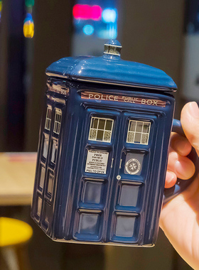 神秘博士周边马克杯设计感小众蓝色水杯网红陶瓷杯高颜值咖啡杯子