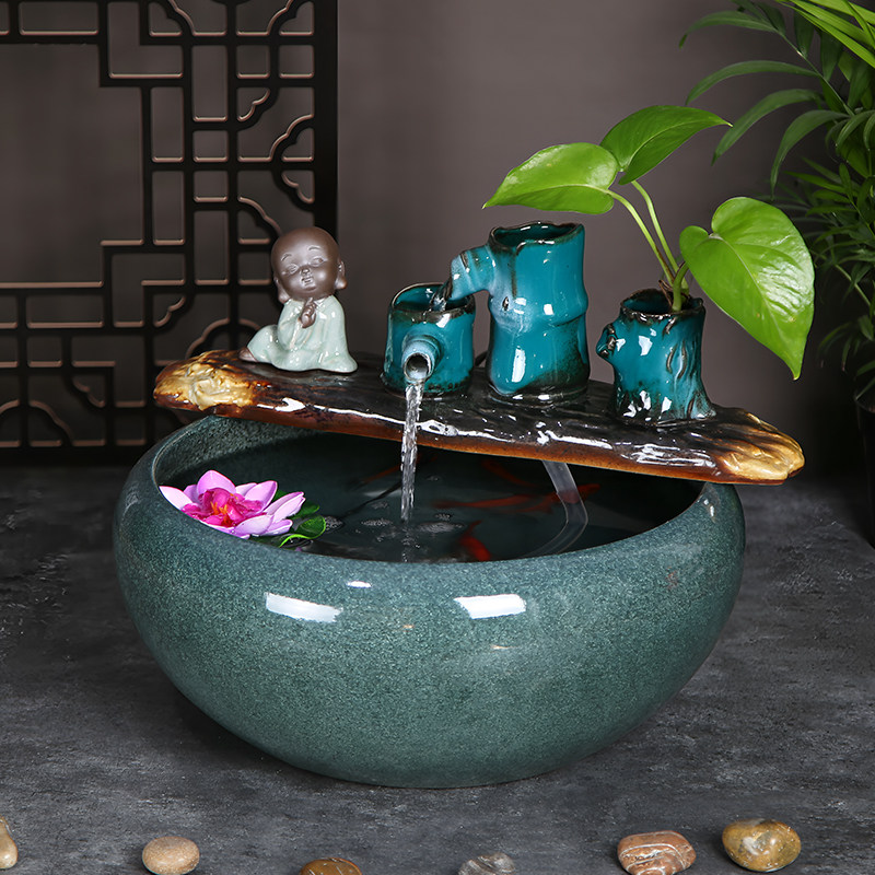 循环水鱼缸增氧配件招财风水摆件荷花缸碗莲缸前台加湿盆室内桌面,宠物/宠物食品及用品,桌面缸,淘宝优惠券,粉丝福利购,淘宝优惠卷